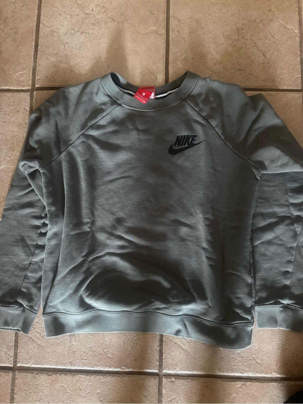 Nike Women’s Crewneck Sweatshirt - Sage Green with Black Swoosh
